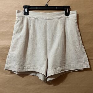 Madewell | Clean Pull On Shorts High Rise Linen Cotton Natural Undyed Size M
